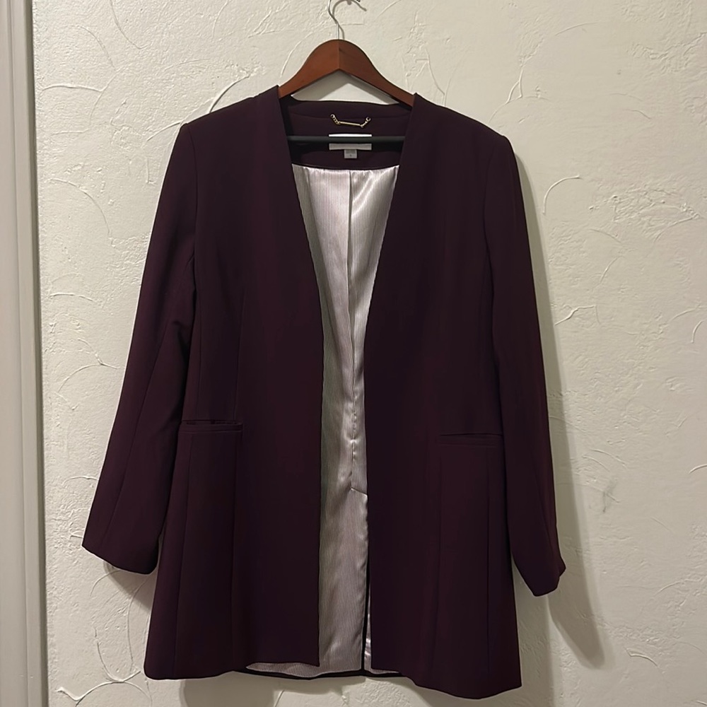 Calvin Klein Professional Blazer | Deep Purple with Stripped Inner Lining | Long